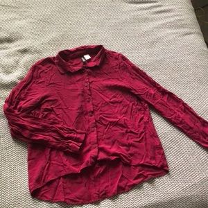 High-low long sleeved shirt